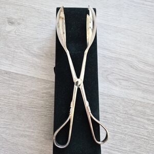Towle Silver Plated Copenhagen Salad Tongs 10 1/2" Green Velvet Case